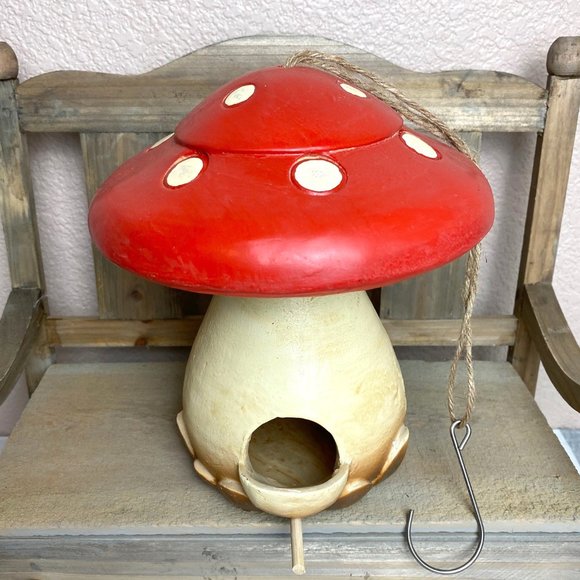 Other - Red & White Mushroom Birdhouse